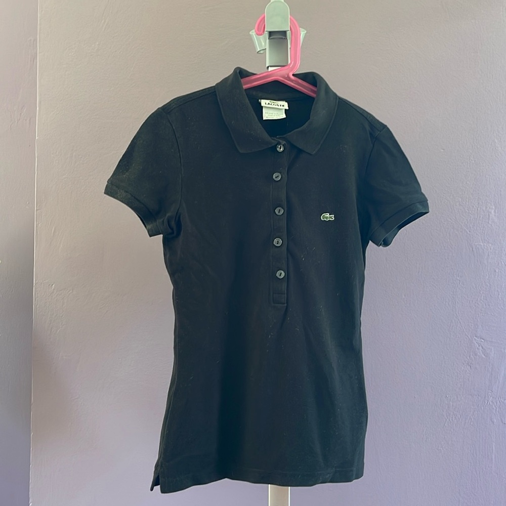 Lacoste Women’s size 34 XXS XS black polo